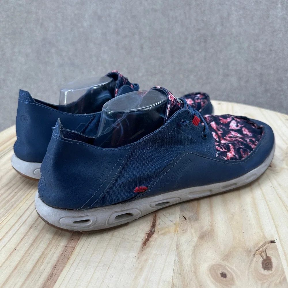 Columbia PFG Navy Blue Floral Boat Shoes Omni-Shield Fishing Sneakers Mens‎ 15